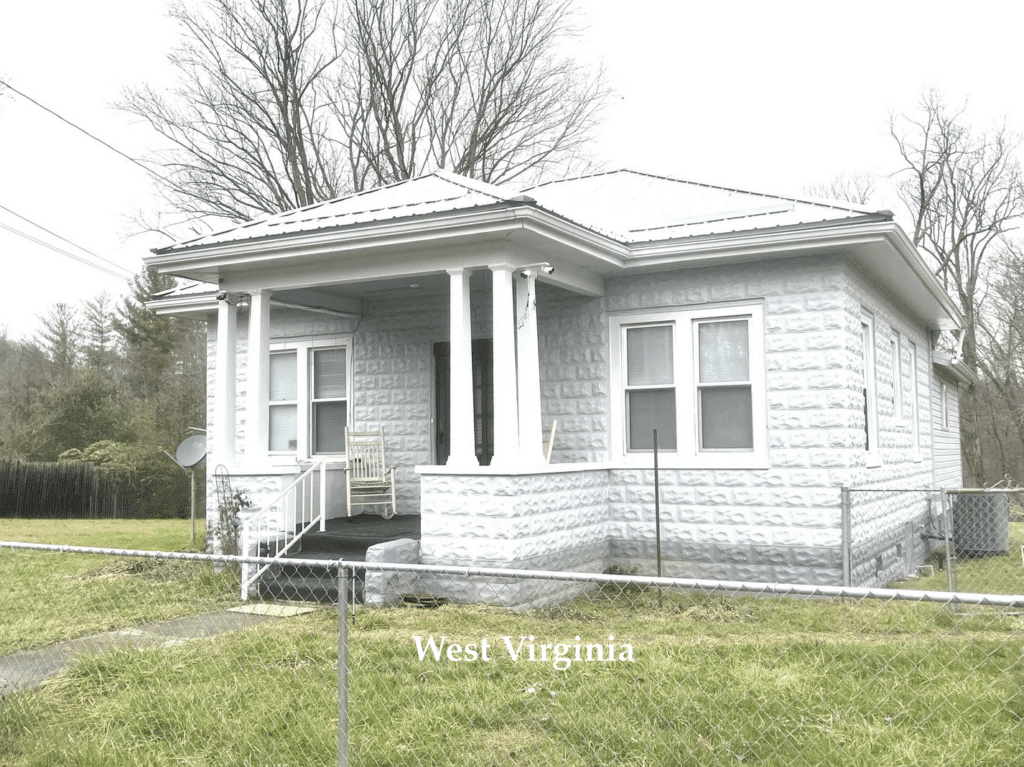 c.1924 Rusticated Block Home For Sale in West Virginia on 1.61 Acres