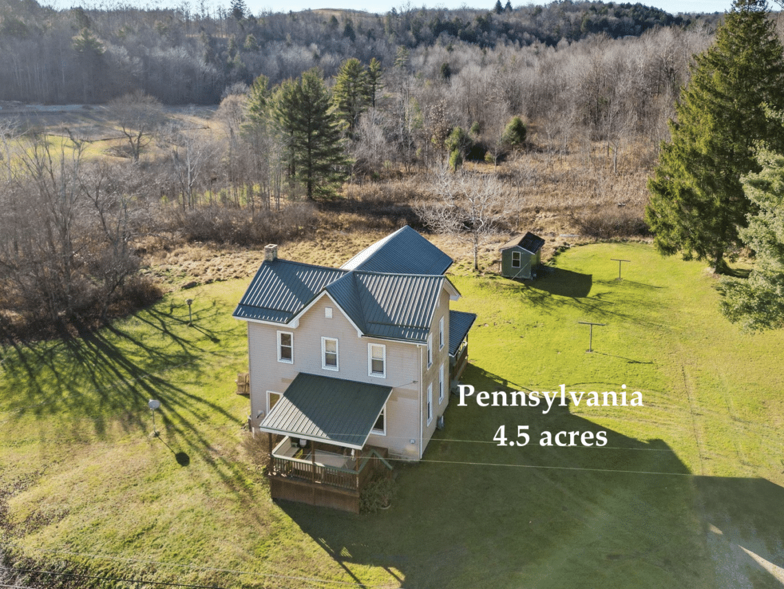 c.1900 Pennsylvania Farmhouse For Sale on 4.5 Acres Under 95K Old